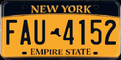 NY license plate FAU4152