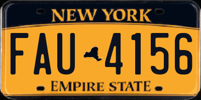 NY license plate FAU4156
