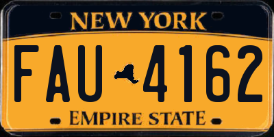 NY license plate FAU4162