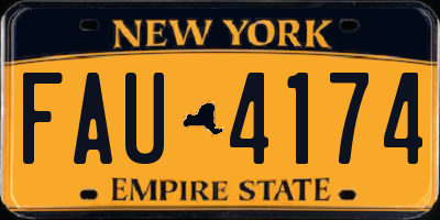 NY license plate FAU4174