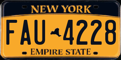 NY license plate FAU4228