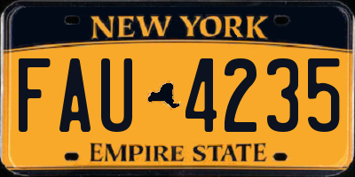 NY license plate FAU4235