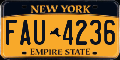 NY license plate FAU4236