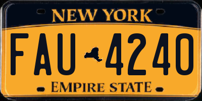 NY license plate FAU4240