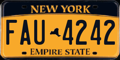 NY license plate FAU4242