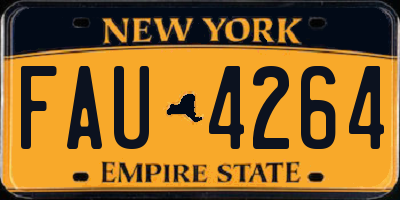 NY license plate FAU4264