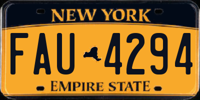 NY license plate FAU4294