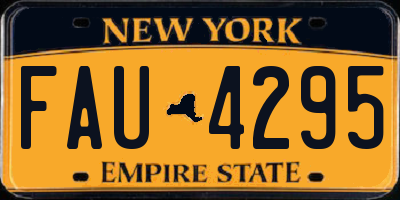 NY license plate FAU4295