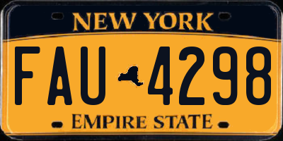 NY license plate FAU4298