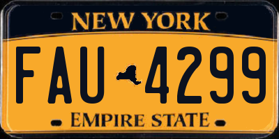 NY license plate FAU4299