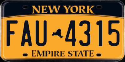 NY license plate FAU4315