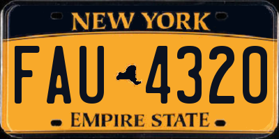 NY license plate FAU4320