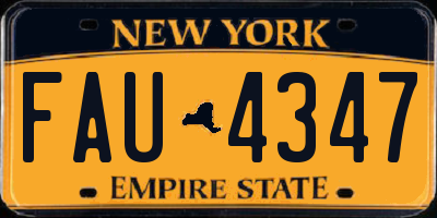 NY license plate FAU4347