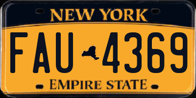 NY license plate FAU4369