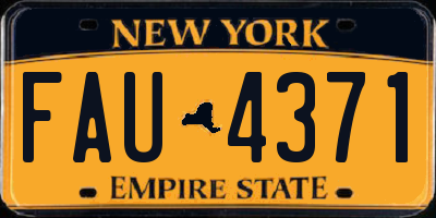 NY license plate FAU4371