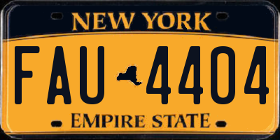NY license plate FAU4404