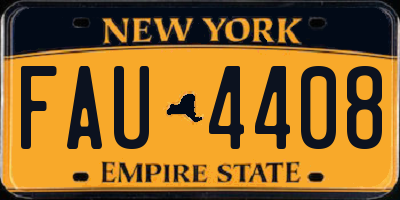 NY license plate FAU4408