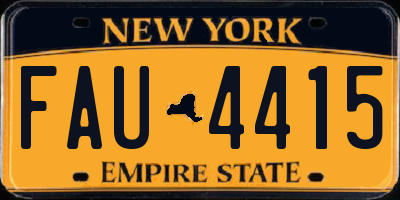 NY license plate FAU4415