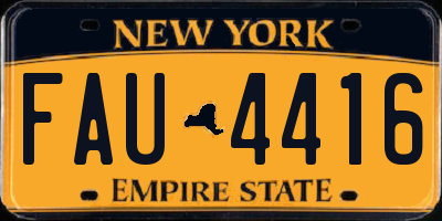 NY license plate FAU4416
