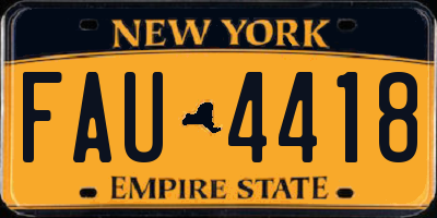 NY license plate FAU4418