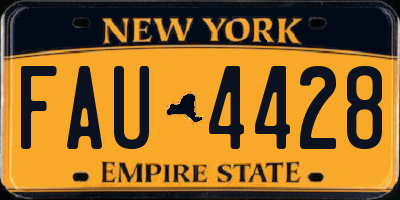 NY license plate FAU4428