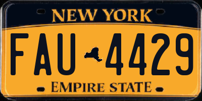 NY license plate FAU4429