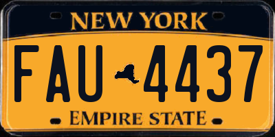 NY license plate FAU4437