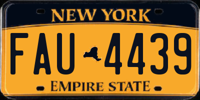 NY license plate FAU4439