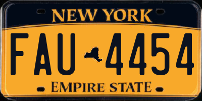 NY license plate FAU4454