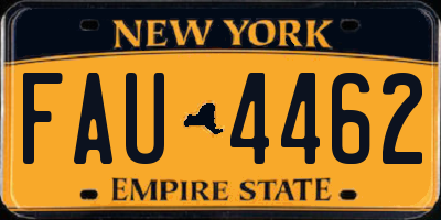NY license plate FAU4462