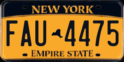 NY license plate FAU4475