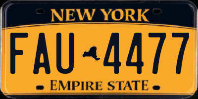 NY license plate FAU4477
