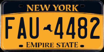 NY license plate FAU4482