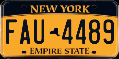 NY license plate FAU4489
