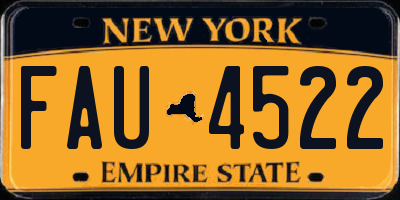 NY license plate FAU4522
