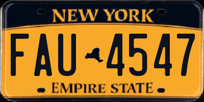 NY license plate FAU4547