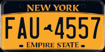 NY license plate FAU4557
