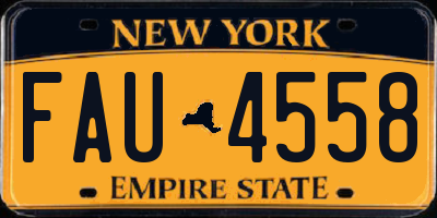 NY license plate FAU4558