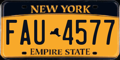 NY license plate FAU4577