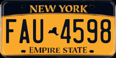 NY license plate FAU4598