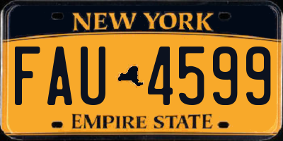 NY license plate FAU4599