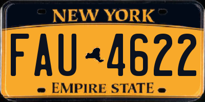 NY license plate FAU4622