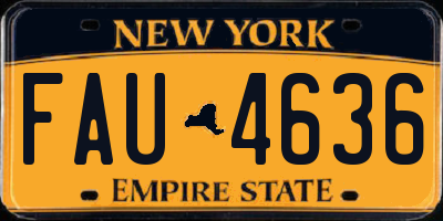 NY license plate FAU4636