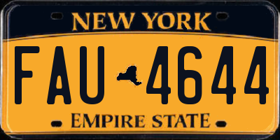 NY license plate FAU4644