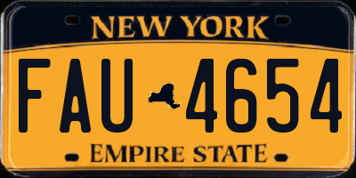 NY license plate FAU4654