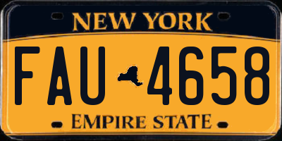 NY license plate FAU4658