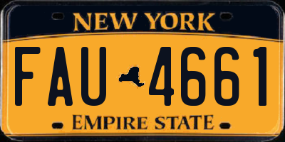 NY license plate FAU4661