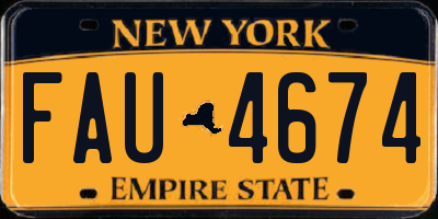 NY license plate FAU4674