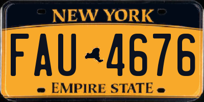 NY license plate FAU4676
