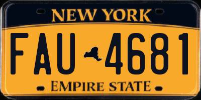 NY license plate FAU4681